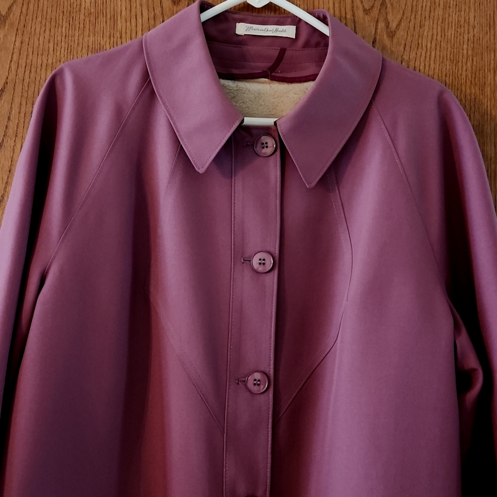 Vintage Misses Size 16R Misty Harbor ILGWU removable lining  Dark Rose Coat - Picture 4 of 15